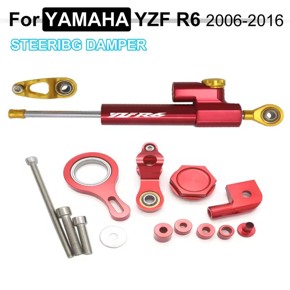 Steering Damper Stabilizer Kit Cnc - สำหรับ YAMAHA YZF R1 2002-2017 R6