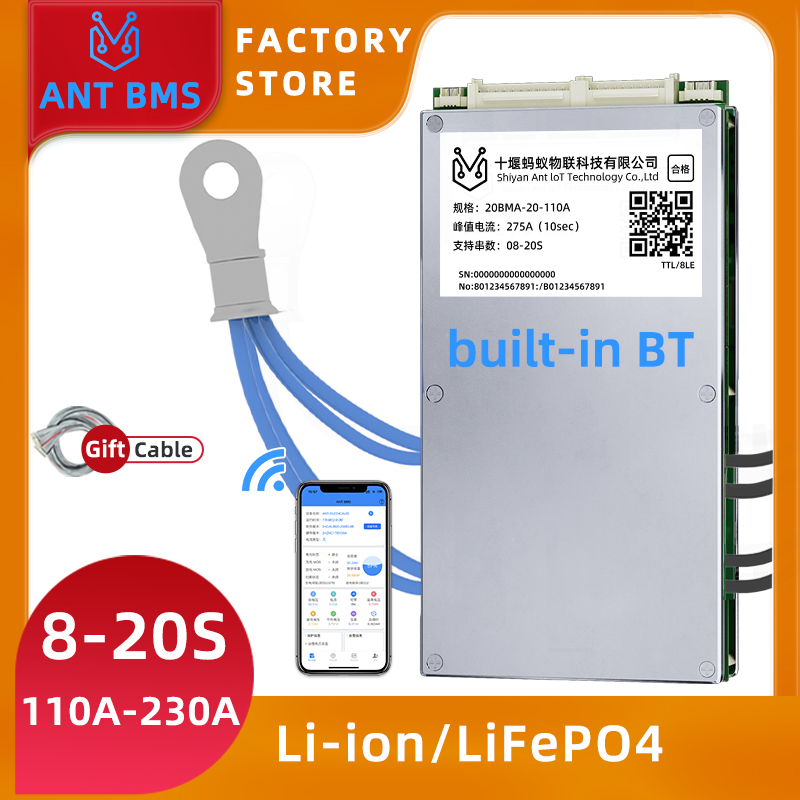 ระบบจัดการแบตเตอรี่ ANT Smart  - Smart Bms 20S 72V 150A Bluetooth บทวิจารณ์และราคา